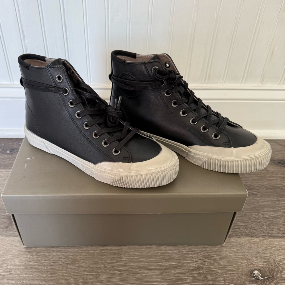 AllSaints Dumont Leather High Top Sneaker US7 - Picture 2 of 12